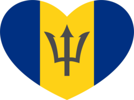 Barbados flag heart shape PNG