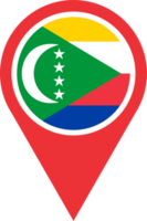 Comoros flag pin map location png