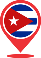 Cuba flag pin map location PNG