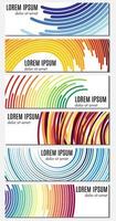 Set of six colorful abstract header banners with curved lines and place for text. Vector backgrounds for web design.