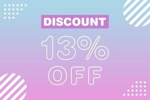 13 percent Sale and discount labels. price off tag icon flat design. vector