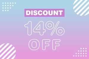 14 percent Sale and discount labels. price off tag icon flat design. vector