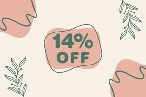 14 percent Sale and discount labels. price off tag icon flat design. vector