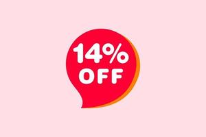 14 percent Sale and discount labels. price off tag icon flat design. vector