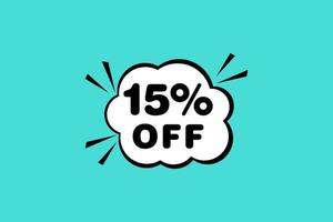 15 percent Sale and discount labels. price off tag icon flat design. vector