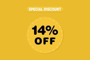 14 percent Sale and discount labels. price off tag icon flat design. vector