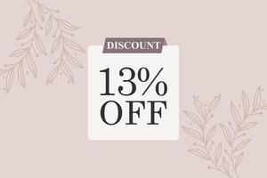 13 percent Sale and discount labels. price off tag icon flat design. vector