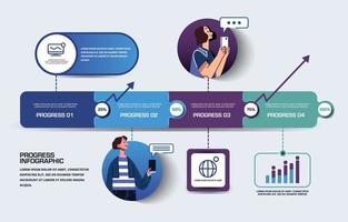 Progreso visualización infografía diseño vector