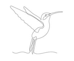 abstract hummingbird Continuous One line drawing, logo vector