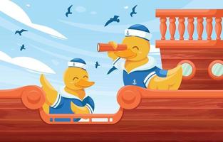 Yellow Duck Sailor Concept vector