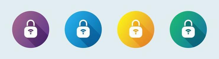 Padlock solid icon in flat design style. Security signs vector illustration.