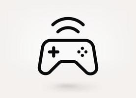 Wireless gamepad illustration. vector linear icon