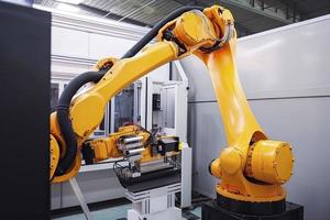 industrial machine robot, smart modern factory automation using advanced machines, industrial 4.0 manufacturing process photo