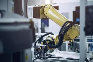 industrial machine robot, smart modern factory automation using advanced machines, industrial 4.0 manufacturing process photo