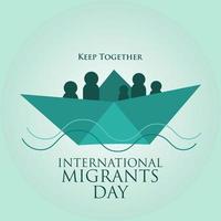 internacional migrantes día vector ilustración diseño