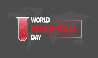 World Hemophilia Day greeting with a blood samples containing platelets vector