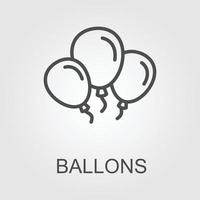 Ballon icon vector, illustration symbol ballon in black and white background vector