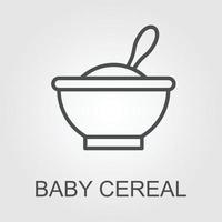 bebé cereal línea y glifo icono, comida y comer, plato firmar, vector gráficos, un lineal modelo en un blanco fondo, eps 10