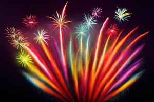 Colored holiday fireworks. . photo