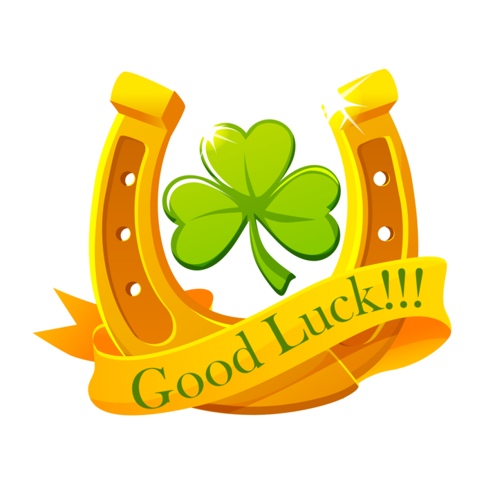Good luck. Sticker with clover and horseshoe 21969656 PNG