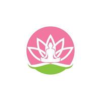 meditación logo modelo vector icono