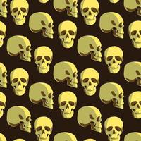 A pattern of skulls from different angles. Background with portraits, human skulls on a brown background. Background for printing for the holiday of the Day of the dead and Halloween vector