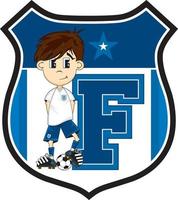 F is for Football Player - Alphabet Learning Educational Sports Illustration vector