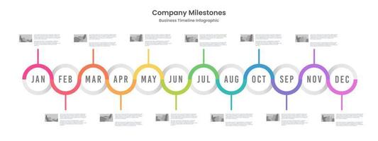 Infographic business concept with 12 months to success. Business presentation. Workflow, Annual reports. Vector illustration.