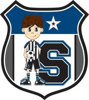 S is for Soccer Player - Alphabet Learning Educational Sports Illustration vector