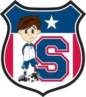 S is for Soccer Player - Alphabet Learning Educational Sports Illustration vector