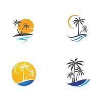 Palm tree summer logo template vector