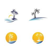 Palm tree summer logo template vector