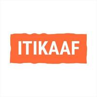 Itikaaf Orange Vector Callout Banner with Information on Donations and Seclusion During Ramadan