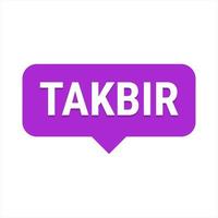 Takbir Allahu Akbar Purple Vector Callout Banner with Call to Prayer for Ramadan