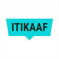 Itikaaf Turquoise Vector Callout Banner with Information on Donations and Seclusion During Ramadan