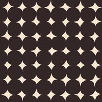 Abstract vector pattern with big cutout circles. Seamless texture with dots and stars. Modern background in retro style