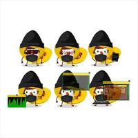 A Hacker yellow love open gift box character mascot with vector