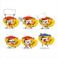 Mascot design style of yellow love open gift box character as an attractive supporter vector