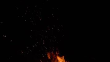 latente carbones en un chimenea. lento movimiento video