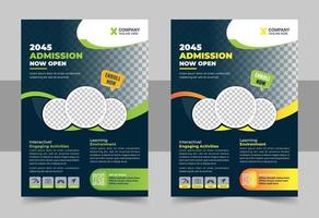 Kids back to school education admission flyer poster template bundle, Creative and modern online school kids education admission flyer poster layout vector