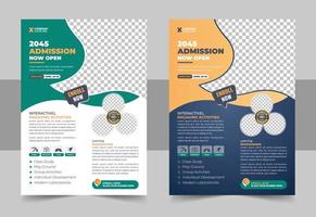 Creative and modern online school kids education admission flyer poster template vector