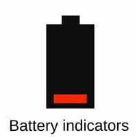 vector illustration. illustration of a battery in low or low bat condition. low battery condition on the display of a vehicle or electronic equipment.