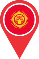 Kirgizië vlag pin kaart plaats png