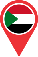 Sudán bandera alfiler mapa ubicación png
