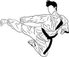 ilustracion de taekwondoin haciendo alto patada para taekwondo logo vector