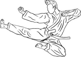 ilustracion de taekwondoin haciendo alto patada para taekwondo logo vector