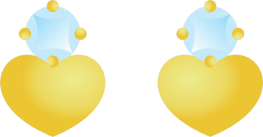 Gold earring with diamond PNG