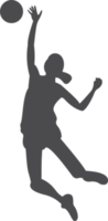 The woman volleyball player silhouette PNG