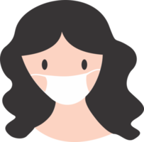 The woman wear mask PNG