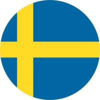 Suède drapeau rond forme png